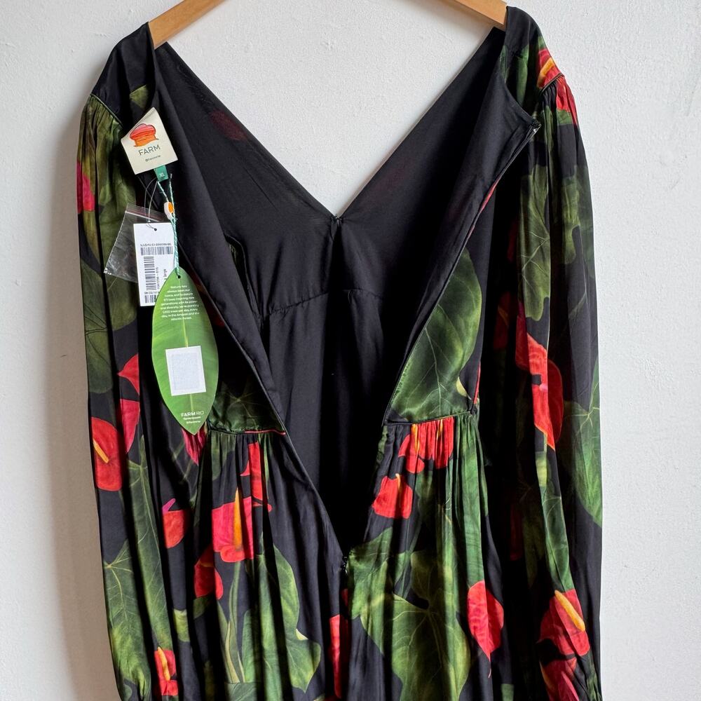 NWT FARM RIO Anthurium V-neck Floral Maxi Dress - Picture 5 of 15